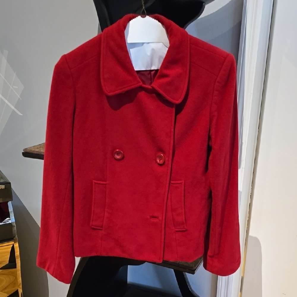 Red Double-Breasted Peacoat